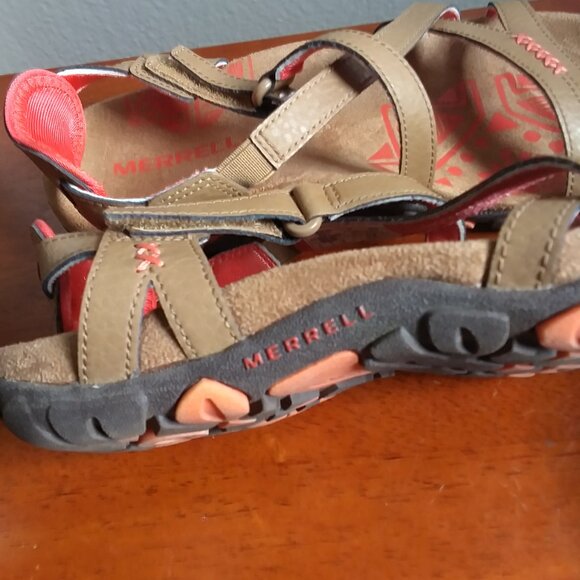 Merrell Women's Sandspur Rose Sandals Leather tan Shoes Size 8 Strappy - Picture 5 of 11